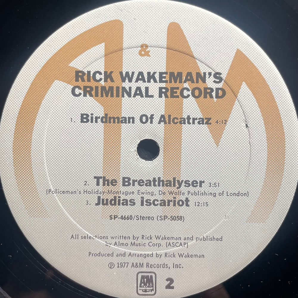 Rick Wakeman ‎– Rick Wakeman's Criminal Record (США 1977г.)
