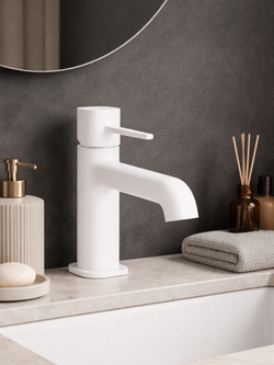 Смеситель для раковины STWORKI Эстерсунд S31010WH матовый белый