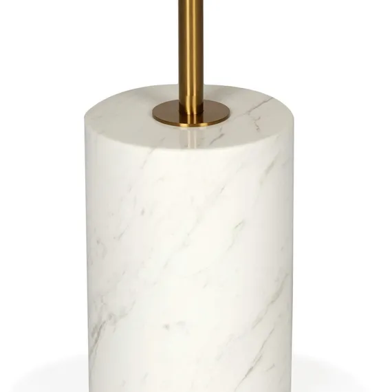 Кофейный столик Brasil 3, Ø45х61 см, белый мрамор, золотистая сталь