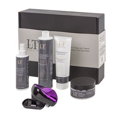 Набор(Увлажняющий шампунь-уход для волос,увлажняющий кондиционер для волос,скраб для кожи головы,крем-спрей для волос+расческа для волос( подарок) La and Te beaute LT7