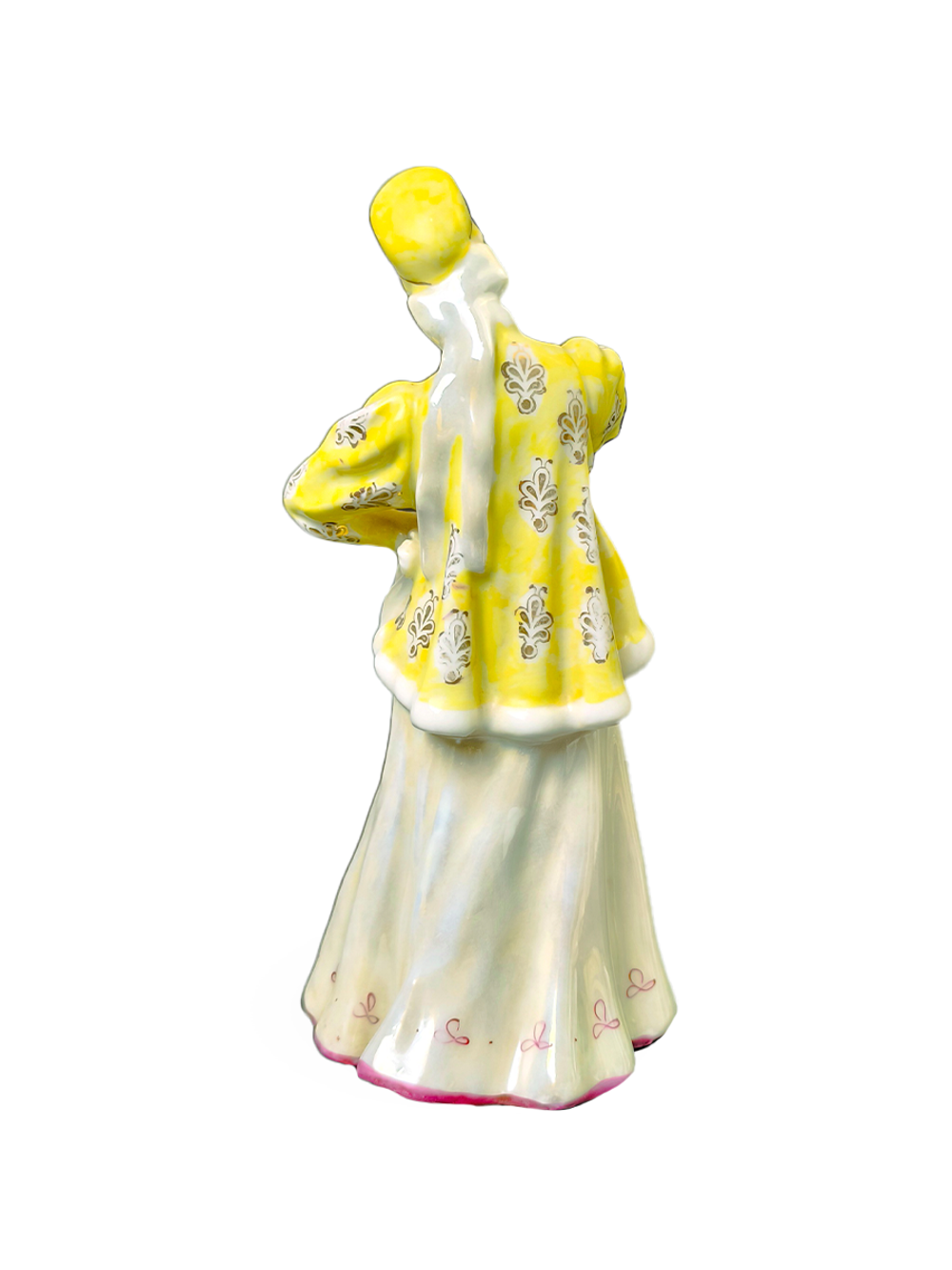 Фарфоровая статуэтка "Лебёдушка" в желтой шубке (Дулево)