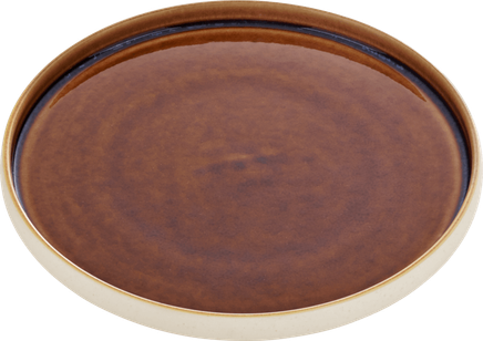 NARA BROWN - Тарелка с декором десертная с бортиком D=21см, H=2,5 см цвет: бежево-коричневый; керамика