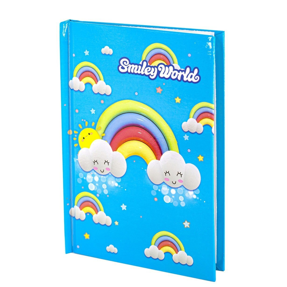 Блокнот в футляре, 14,5 см * 20,5 см, 7БЦ, Alingar, ламинация, замочек, линия, 45 л., "Радуга", голубой