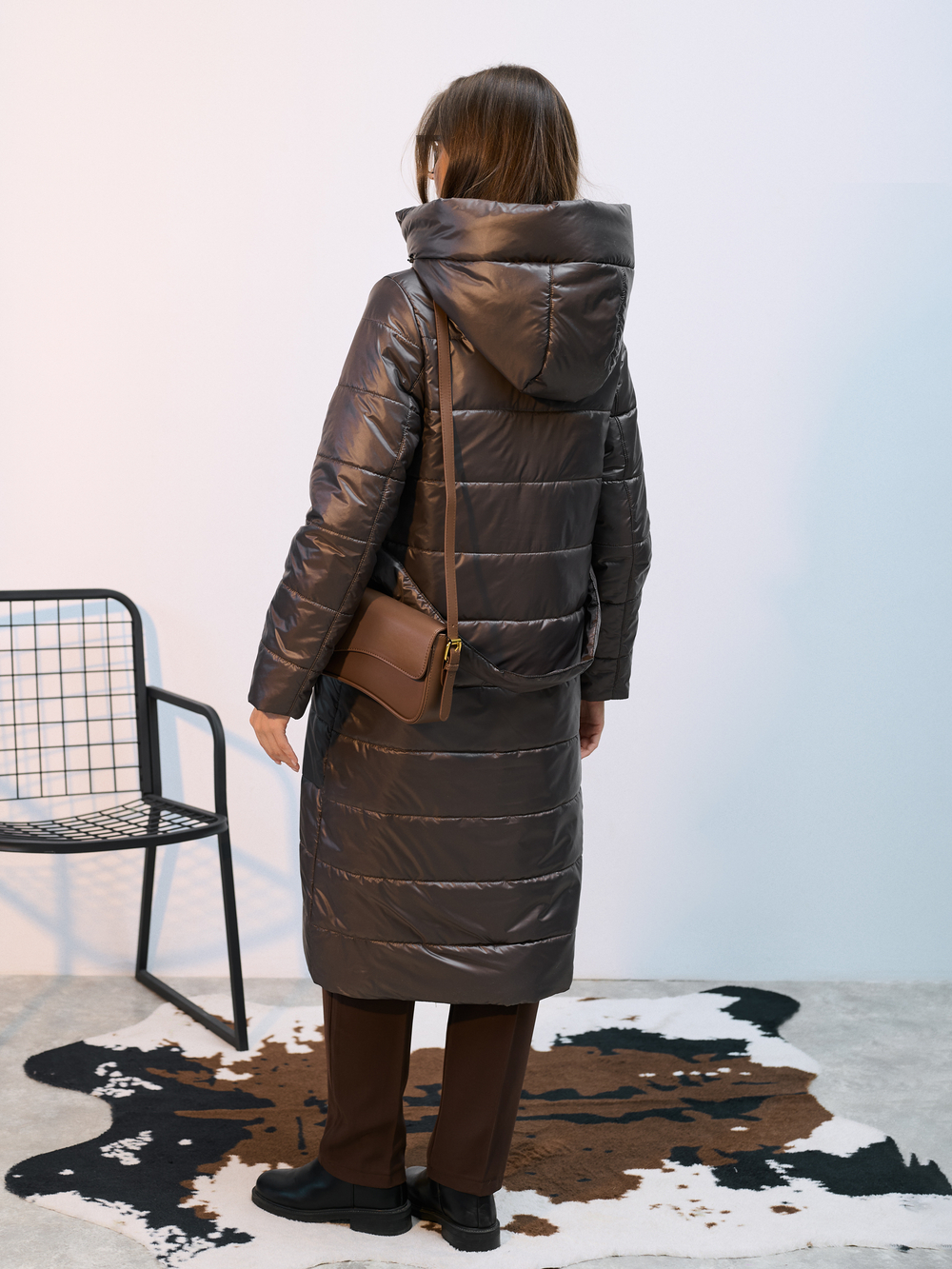 Пальто  демисезонное "Анель" коричневый