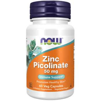 Now Foods Zinc Picolinate 50 mg 60 veg capsules, Цинк