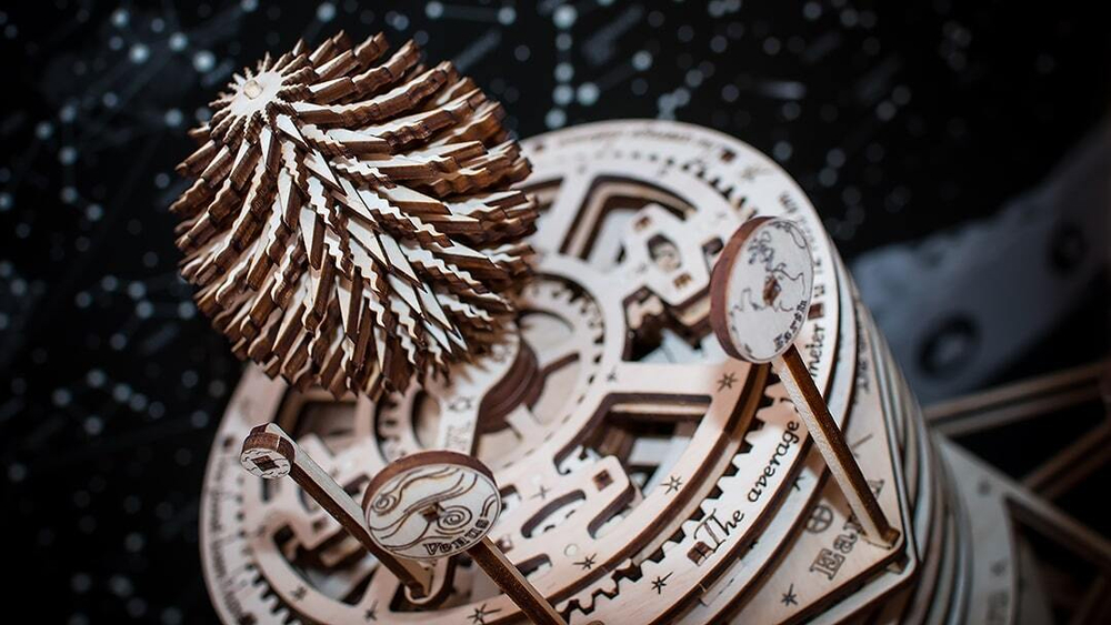 Планетарий  от EWA - деревянный конструктор, 3D пазл, сборная механическая модель, космос, астрономия, строение солнечной системы