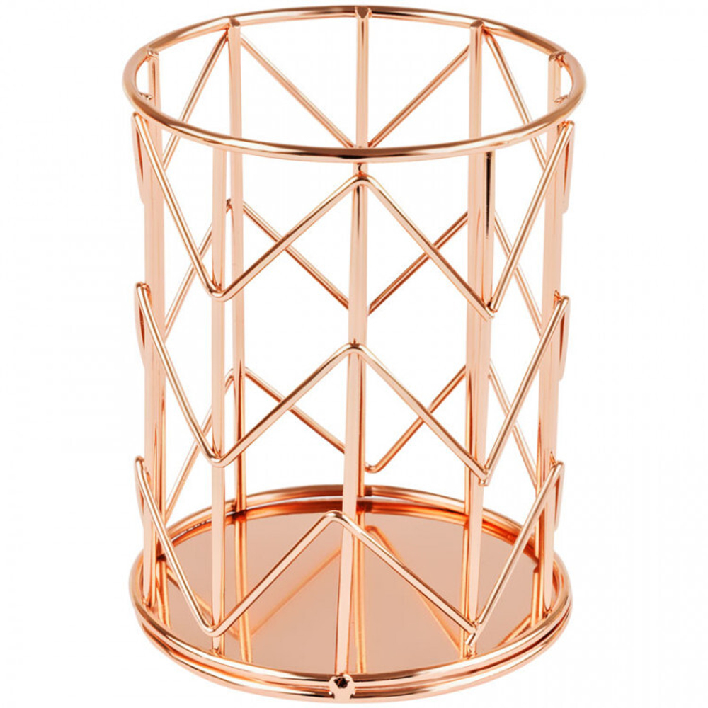 Подставка-стакан для канцелярских принадлежностей MESHU "Rose Gold" круглая, металл И