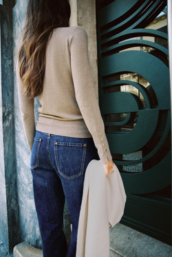 ZARA БАЗОВЫЙ ОДНОТОННЫЙ ДЖЕМПЕР, СЕРО-КОРИЧНЕВЫЙ МЕЛАНЖ