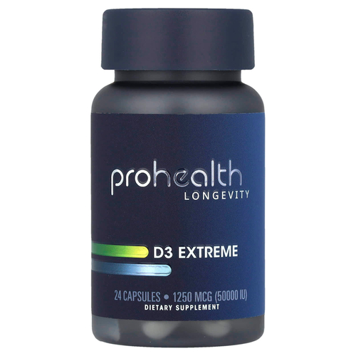 ProHealth Longevity, D3 Extreme, 1250 мкг (50 000 МЕ), 24 капсулы