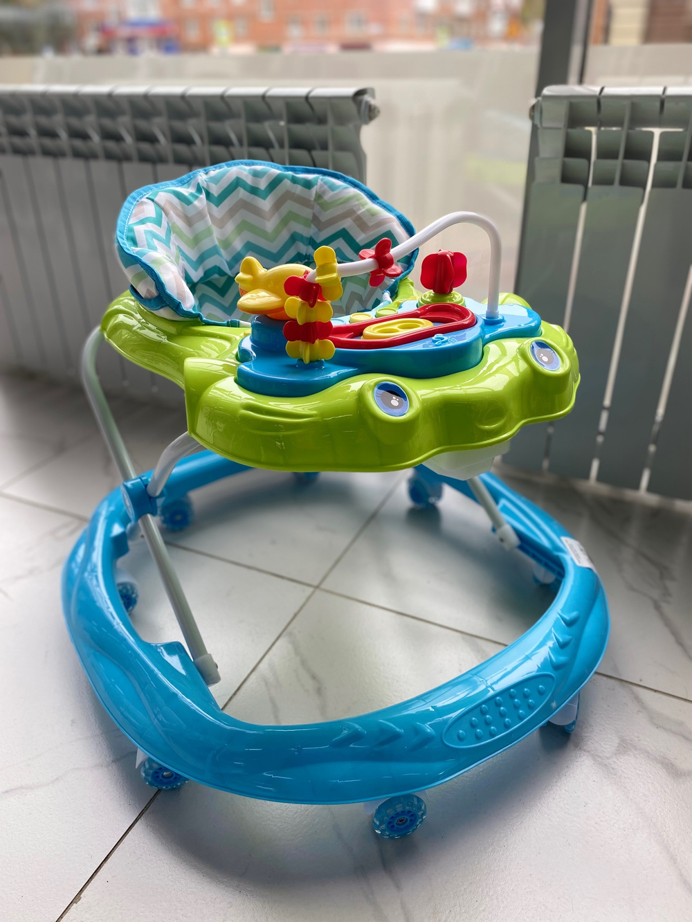 Ходунки детские Farfello арт. 5529 (Голубой, принт линии)