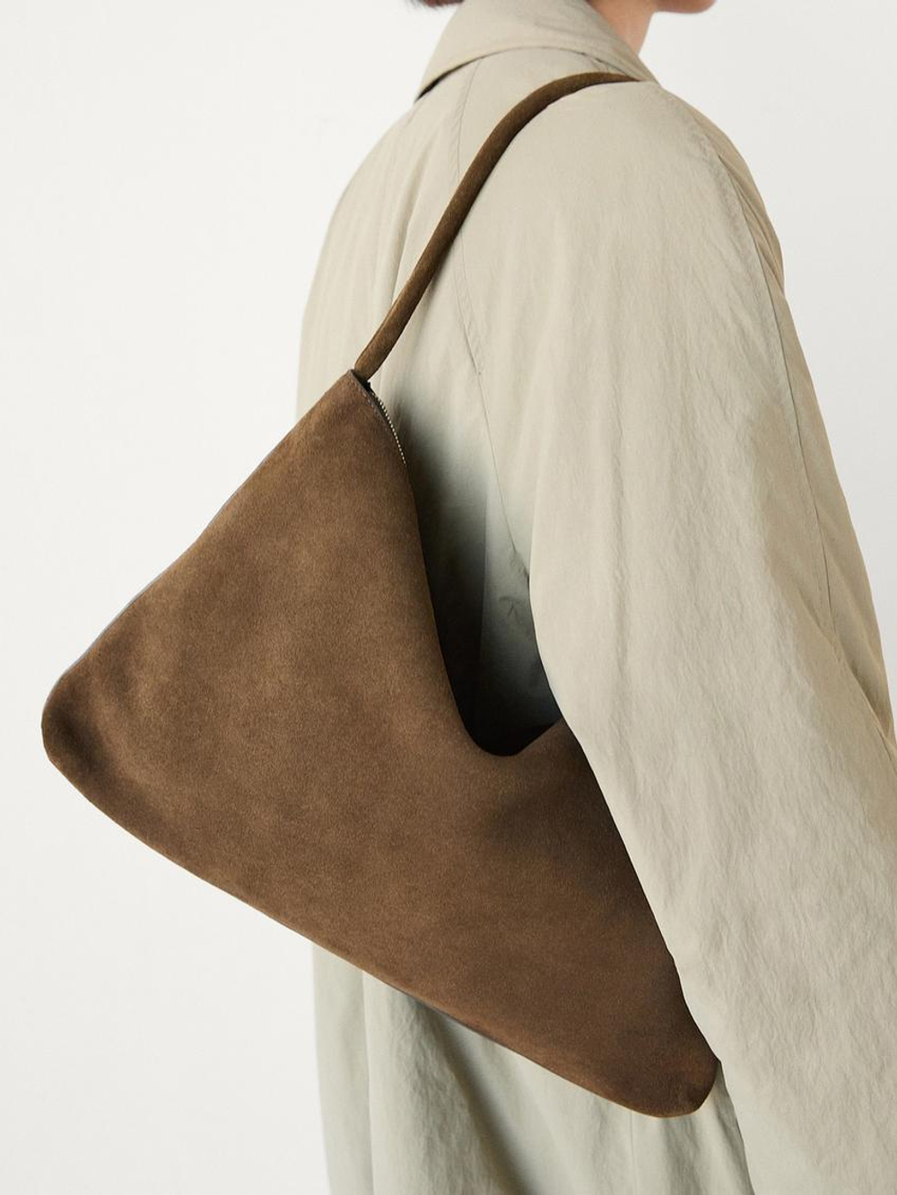 Massimo Dutti Замшевая сумка, хаки