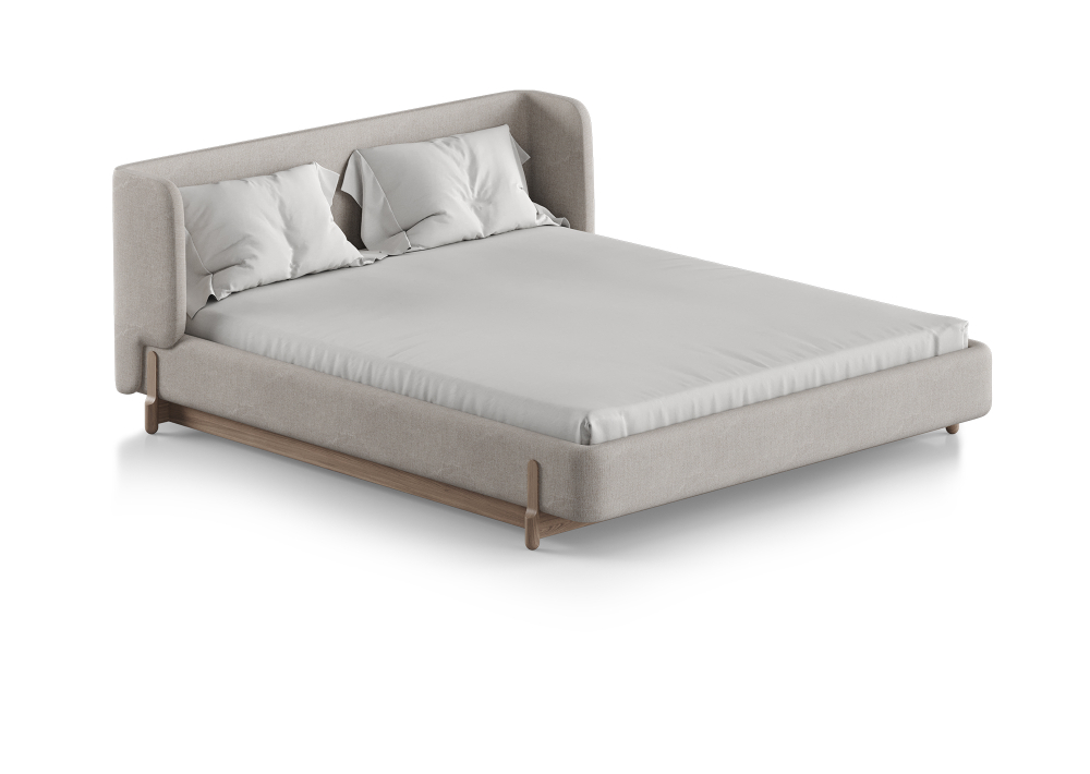 Кровать Basic спальное место 160*200 см (молочный, рогожка)