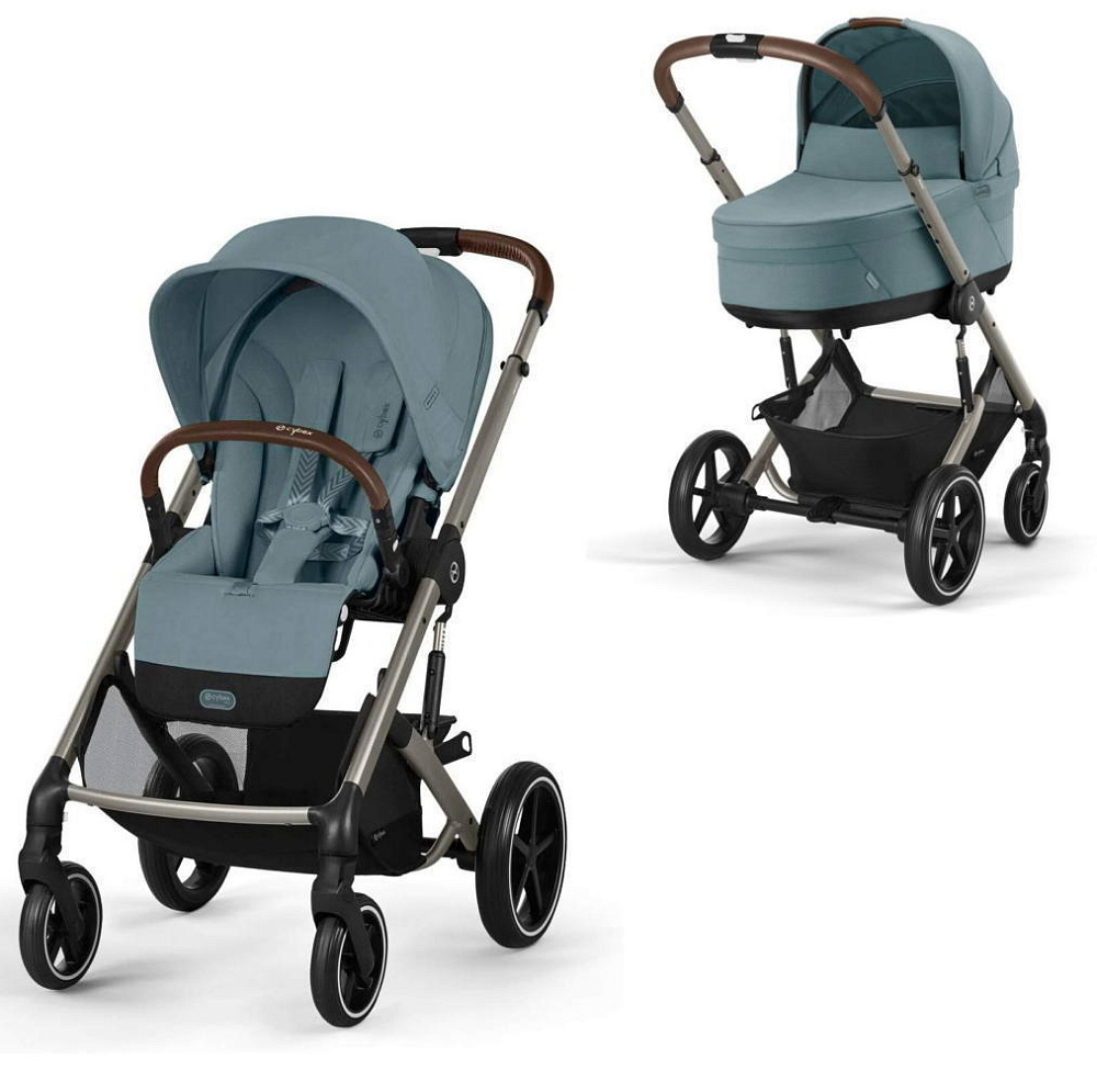 Коляска Cybex Balios S Lux TPE complete Cloud G Ocean Blue Plus Base G 4 в 1 Stormy Blue с дождевиками