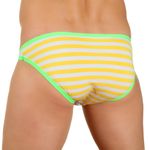 Мужские трусы слипы белые с бело-желтым и салатовой окантовкой Cosmos Colors 27821 SC20_YWG