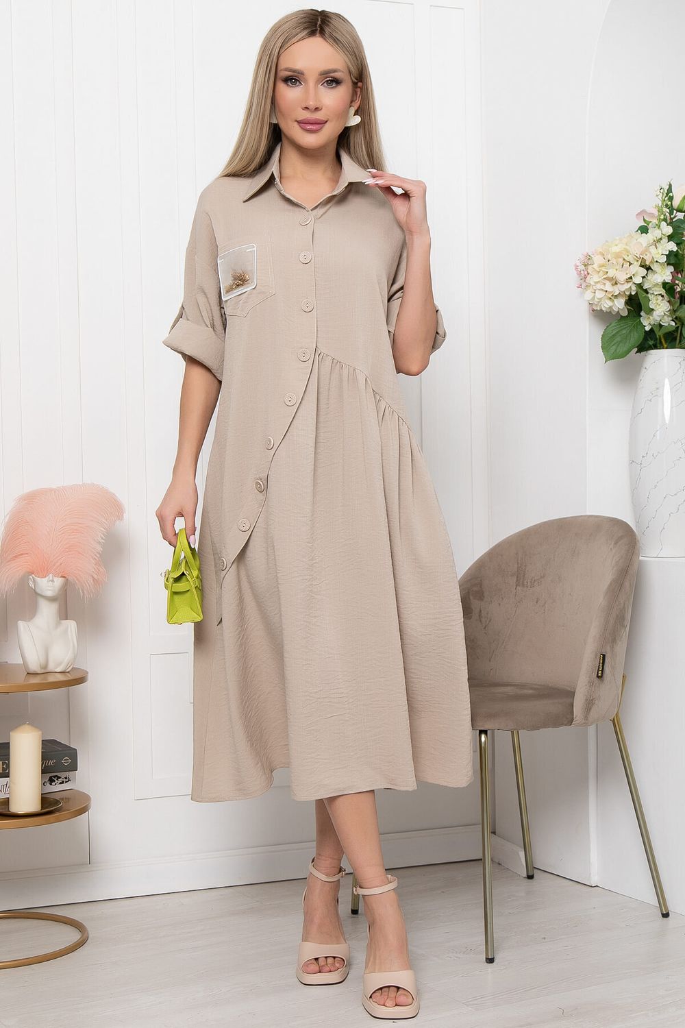 Платье "Индира" (беж) НЬЮ П5940 LT Collection (Акция)