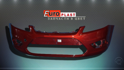Передний бампер красный Ford Focus 2 2007-2009