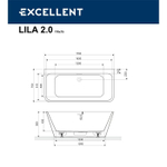 Акриловая ванна Excellent Lila 2.0 170x75 WAEX.LIL2.170.WHP