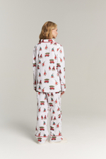 Брюки с кантом из сатина - новогодние зайки