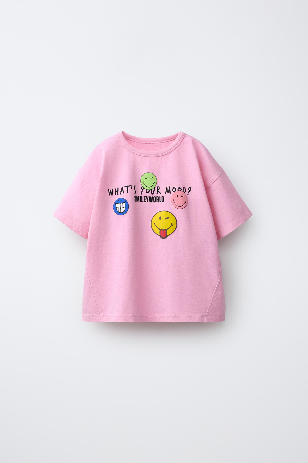 ZARA ФУТБОЛКА С ПРИНТОМ SMILEYWORLD ®, РОЗОВЫЙ