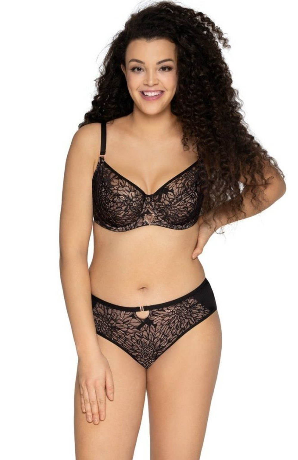 Соблазнительные трусики-слипы из нежного гипюра (Размер: XXXL) (Цвет: черный)