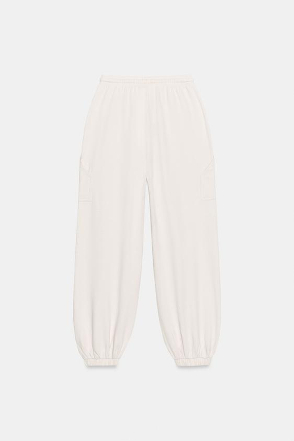 ZARA БРЮКИ-ДЖОГГЕРЫ С КАРМАНАМИ, ЭКРЮ