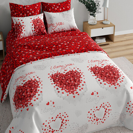 Комплект постельного белья "ВЛ. ВАЛЕНТИНКА", перкаль, 100% хлопок.