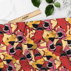 Ткань атлас нападение акул