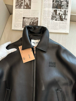 Кожаная куртка MIU MIU
