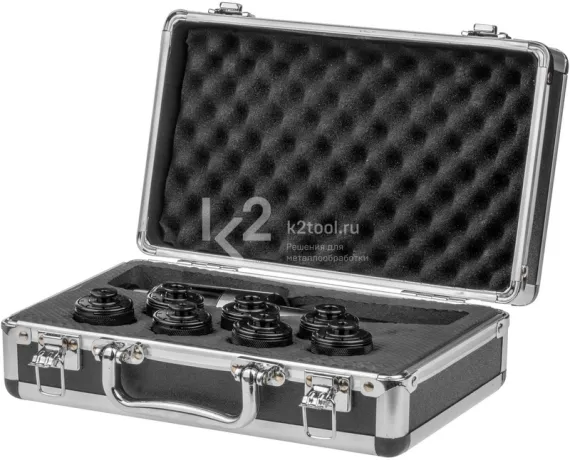 Патрон резьбонарезной КМ4 с набором головок предохранительных М3-М12 из 7 шт., тип GT12 DIN371/376