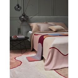 Плед из хлопка с авторским принтом бежевого цвета из коллекции Freak Fruit, 130х180 см