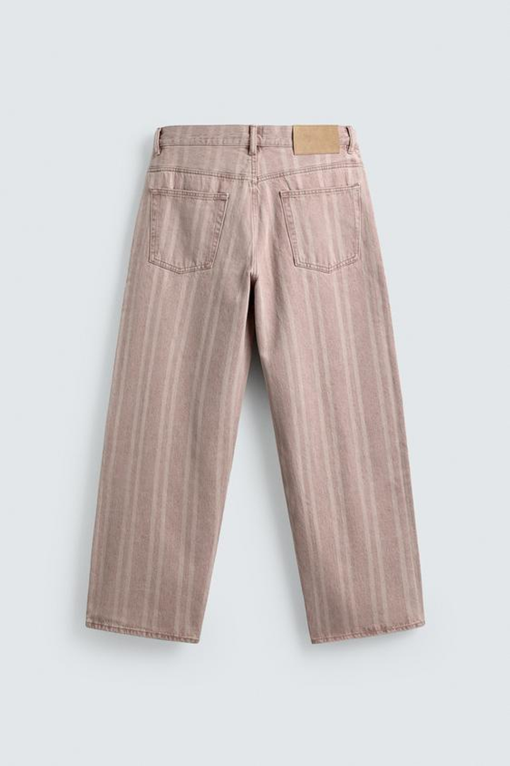 ZARA ДЖИНСЫ RELAXED FIT В ПОЛОСКУ С ПРИНТОМ, РОЗОВЫЙ