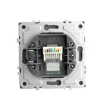 Розетка компьютерная 1-местная RJ-45 (механизм), STEKKER, серия Эмили, RST00-5117-10, платиново-серый, soft touch 49951