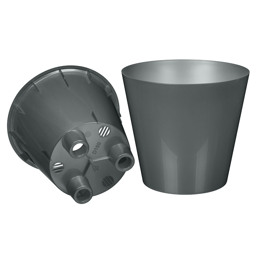 Горшок для орхидей 4л d200мм с дренажной вставкой (серый перламутр)
