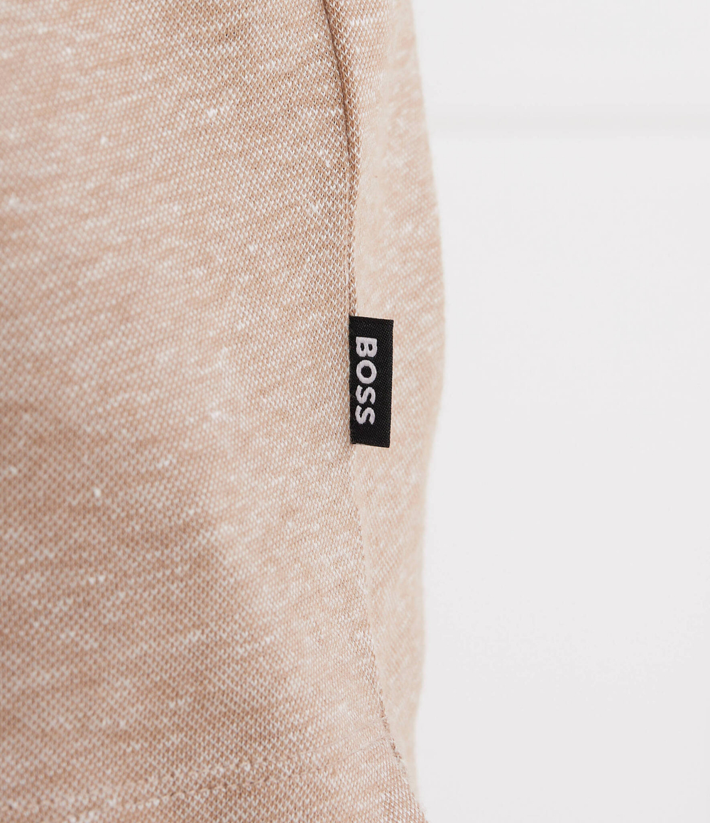 Льняное поло Press 56 BOSS BLACK - бежевый(50511600)