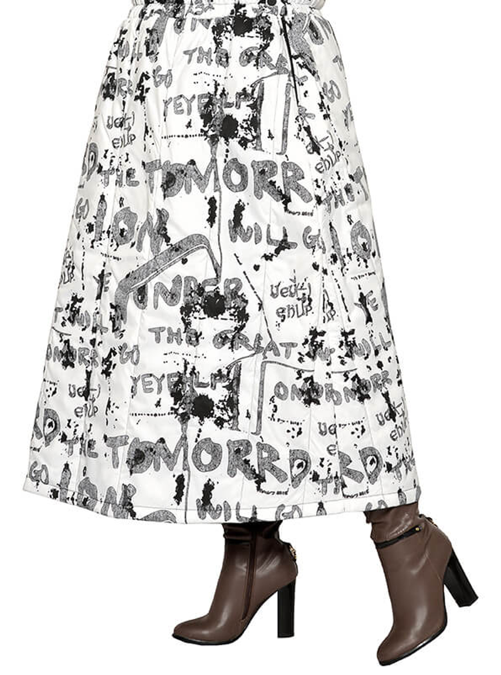 Зимняя стеганая юбка-трапеция Руна