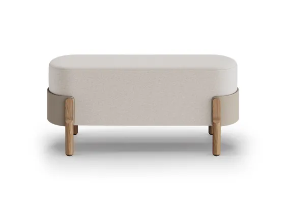 Банкетка Basic 100 см (бежевый Ангора, латте Нео, дуб)