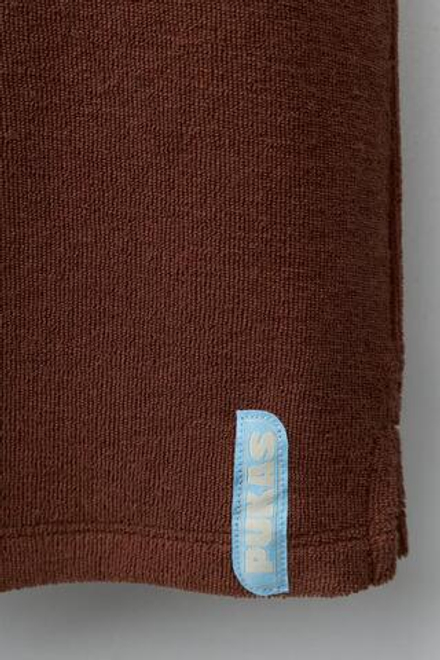ZARA X PUKAS КОРОТКИЙ КОМБИНЕЗОН ИЗ МАХРОВОЙ ТКАНИ PUKAS SURF, КОРИЧНЕВЫЙ