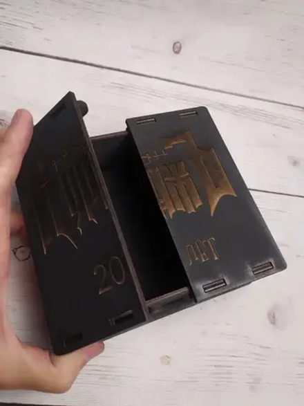 Музыкальная именная деревянная шкатулка СТВОРКИ с гравировкой под заказ и с любой вашей мелодией