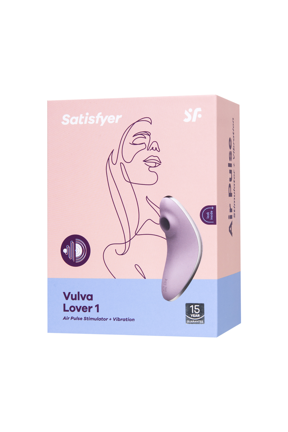 Вакуум-волновой бесконтактный стимулятор клитора Satisfyer Vulva Lover 1, силикон, фиолетовый