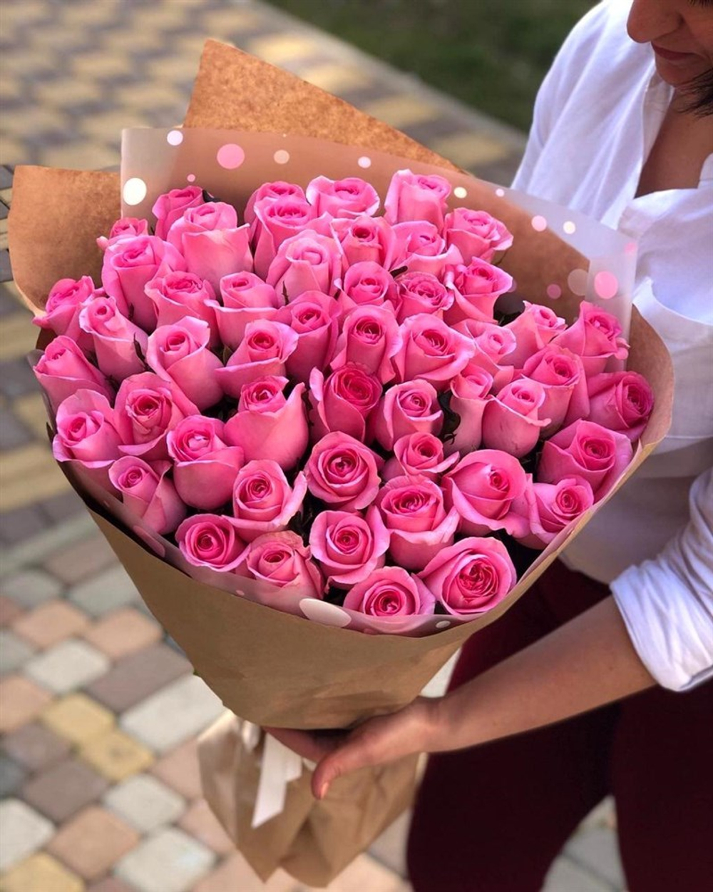 Букет из 51 розовой розы