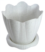Кашпо для цветов 9,5 л ЭДЕЛЬВЕЙС пластик 290 мм с подставкой МРАМОР