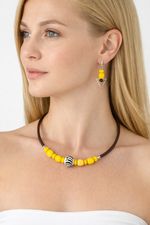 Комплект украшений из муранского стекла: колье, серьги