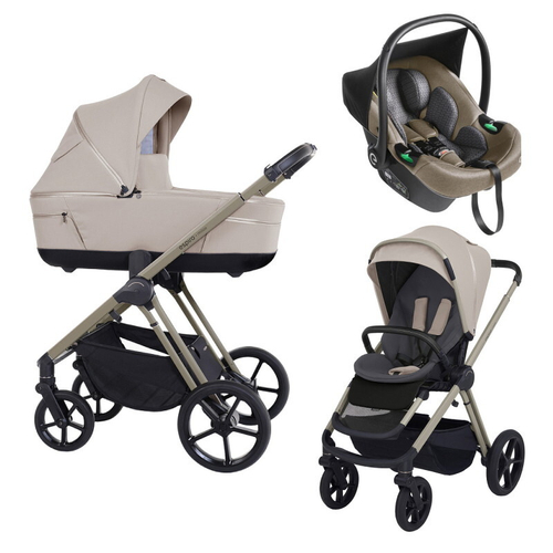 Детская коляска 3 в 1 Espiro Miloo 2025 и автокресло Pi Begie 219 white pearl / Бежевый (Beige 109)
