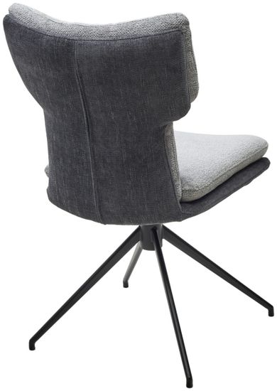 Стул NEVIS 360 град поворот с возвратом TENDER WAY80 серый, шенилл/ ODIN18 тем-серый / Черн