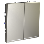 Проходной переключатель встраиваемый VOLTUM S70 двухклавишный с подсветкой 10А, (шелк)