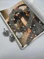 Серьги "Империя", оттенок серебро