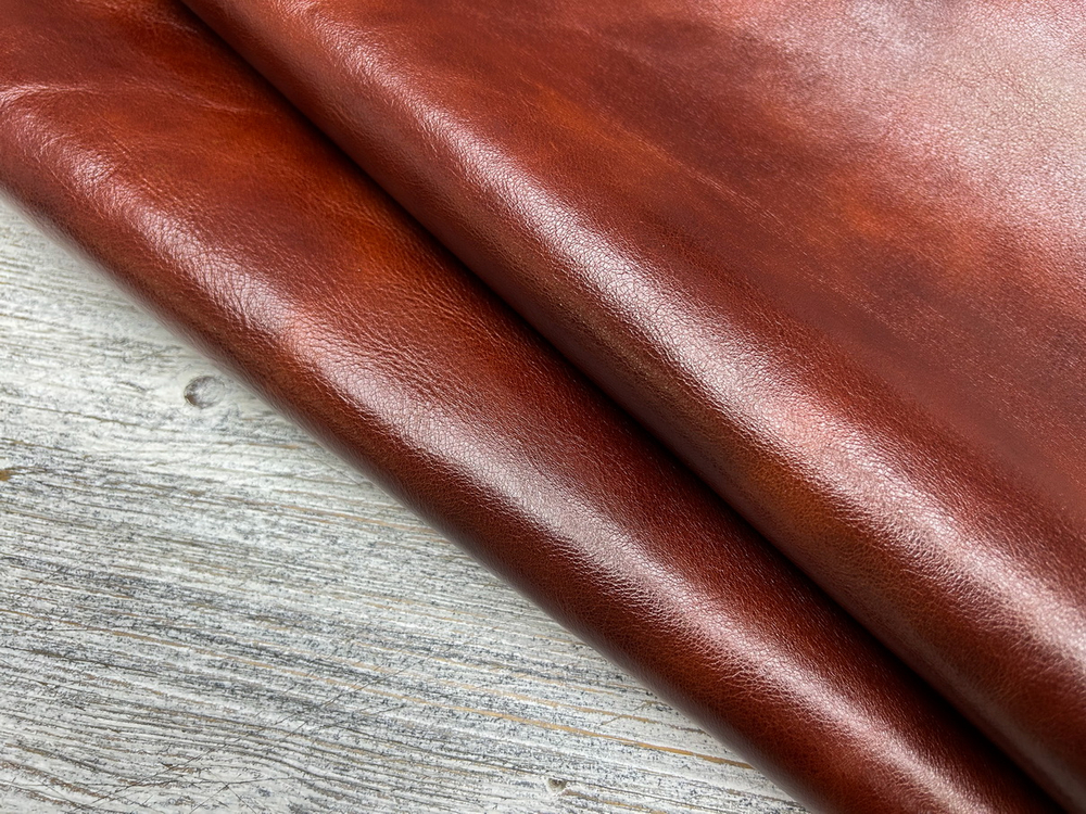 Фактура натуральной кожи Ленни цв. Коричневый / Lenny Red Cedar, тощ. 1,8-2,0 мм