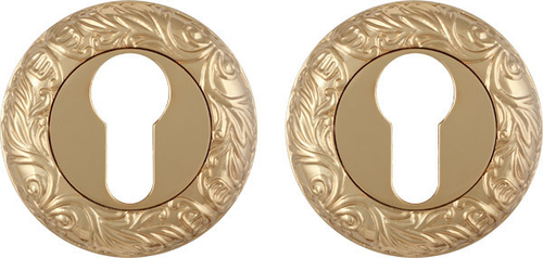 [ТОВАРА НЕТ В НАЛИЧИИ] Накладка на цилиндр Фуаро ET SM GOLD-24, цвет золото 24К (гарантия - 12 месяцев)