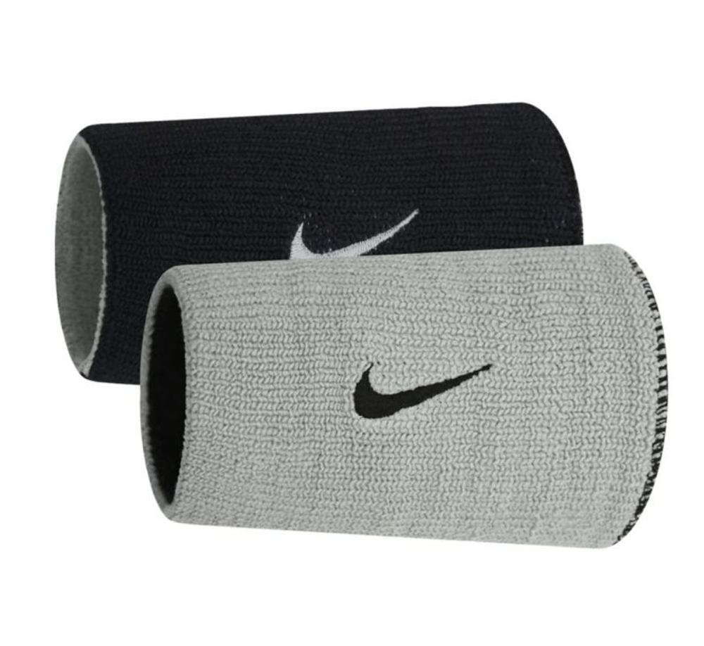 Напульсник теннисный Nike Dri-Fit Double-Wide Wirstbands Home & Away 2P - черный