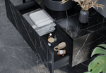 Тумба подвесная SANCOS Stone из керамогранита с одним выдвижным ящиком и столешницей из керамогранита 1200х400х495, керамогранит Nero Marquina, арт. ST120NM